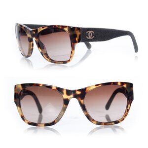 Chanel CC Logo Sunglasses Tortoise and Denim Frame